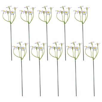 Artificial Chamomile Silk Daisies Small Faux Wildflower Bouquet with Detachable Heads 8.7"H