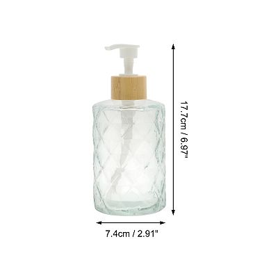 2.91"x6.97" Round Bottom Diamond Pattern Soap Dispenser 11.16oz 1 Pc