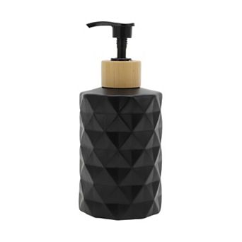 2.91"x6.97" Round Bottom Diamond Pattern Soap Dispenser 11.16oz 1 pc
