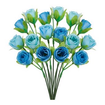 Artificial Roses Bulk 10Pcs, Silk Rose Bouquet with Removable Heads, Faux Flowers 9.4"H