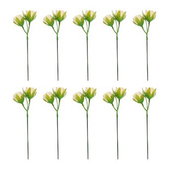 Artificial Roses Bulk 10Pcs, Silk Rose Bouquet with Removable Heads, Faux Flowers 9.4"H