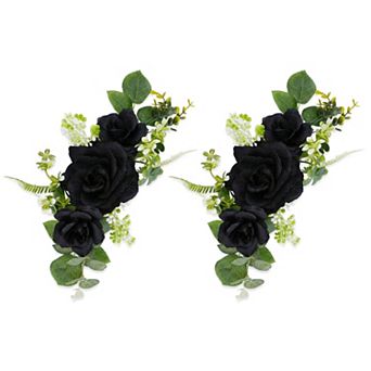 Artificial Rose Bouquets, Silk Flowers with Stems, Realistic Faux Floral Arrangements for Decor 13"H