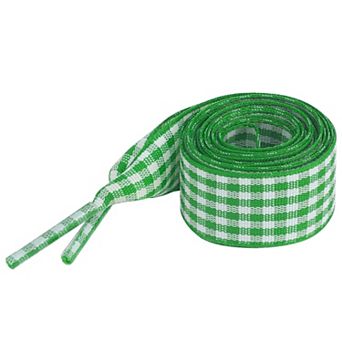 Women's 2 Pairs Flat Two-Tone Checkered 0.6" Wide Shoelaces for Sneakers 39.4"