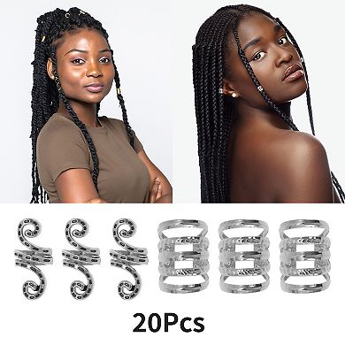 20Pcs Hollow Design Hair Cuffs Dreadlock