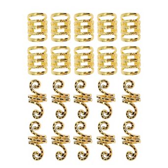 20 pc Hollow Design Hair Cuffs Dreadlock