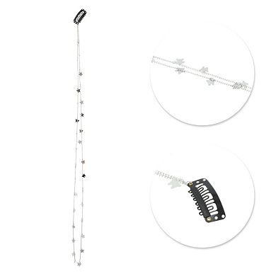 19.7" Butterfly Braided Hair Chain for Women 1 Pcs Silver One Pc NO SIZE