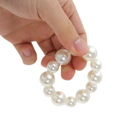 1Pc Pearls Hair Elastic Band Beige
