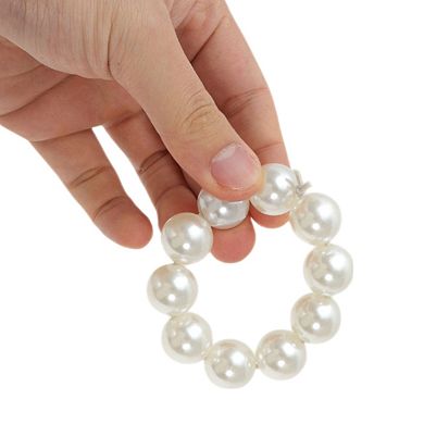 0.71" 1Pc Grace Pearls Hair Elastic Band Beige