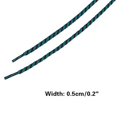 Two-Color Twill Dot Striped Round Shoelaces 2 Pairs for Martin Boots 39.4"