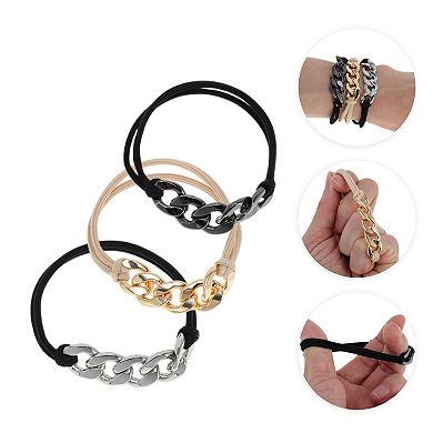 3Pcs Elegant Bracelet Scrunchies Hair Elastic Bands 2.36"x1.97"
