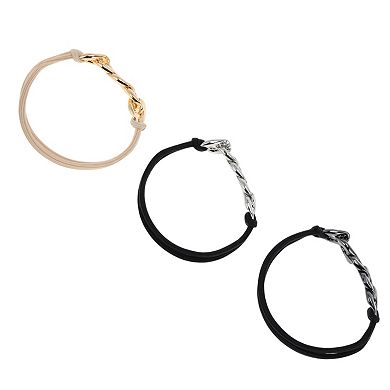 3Pcs Elegant Bracelet Scrunchies Hair Elastic Bands 2.36"x1.97"