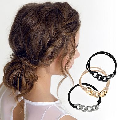 3Pcs Elegant Bracelet Scrunchies Hair Elastic Bands 2.36"x1.97"