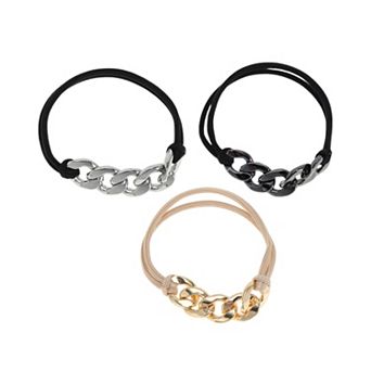 3 pc Elegant Bracelet Scrunchies Hair Elastic Bands 2.36"x1.97"