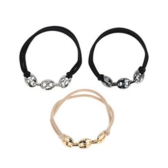 3 pc Elegant Bracelet Scrunchies Hair Elastic Bands 2.36"x1.97"