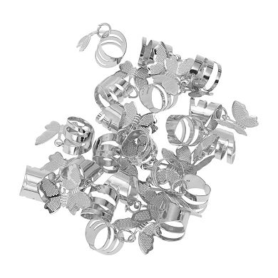 20Pcs Hollow Butterfly Hair Cuffs Dreadlock 0.79x0.39 Inch