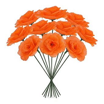 Artificial Roses Silk Rose Flowers with Detachable Heads, DIY Crafts Wedding Home Party 5.9"H