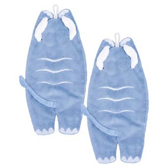 Cute Animal-Shaped Hanging Hand Towels, Super Absorbent Soft Coral Fleece Towels 13"x6"