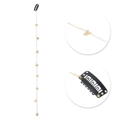 19.7" Butterfly Braided Hair Chain for Women 2 Pcs