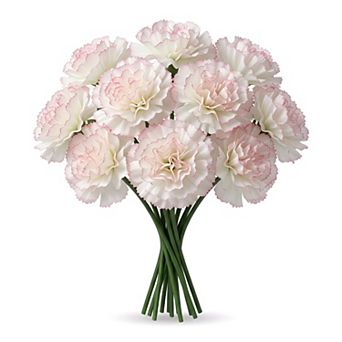 Large Artificial Carnation Bouquets, Silk Carnations with Detachable Flower Heads 5.9"H