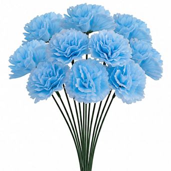 Large Artificial Carnation Bouquets, Silk Carnations with Detachable Flower Heads 5.9"H