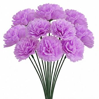 Large Artificial Carnation Bouquets, Silk Carnations with Detachable Flower Heads 5.9"H