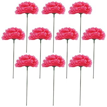 Large Artificial Carnation Bouquets, Silk Carnations with Detachable Flower Heads 5.9"H