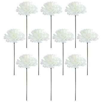 Large Artificial Carnation Bouquets, Silk Carnations with Detachable Flower Heads 5.9"H