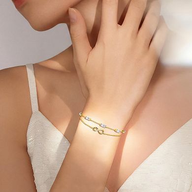 Delicate Heart Birthstone Bracelet