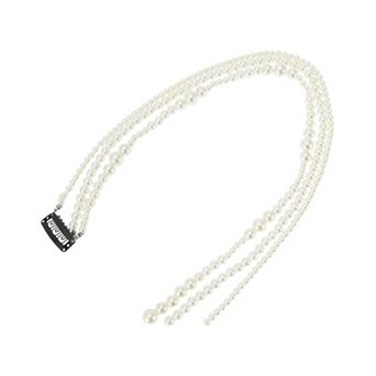 Fashion Faux Pearl Braided Hair Chain for Women White 1 pc