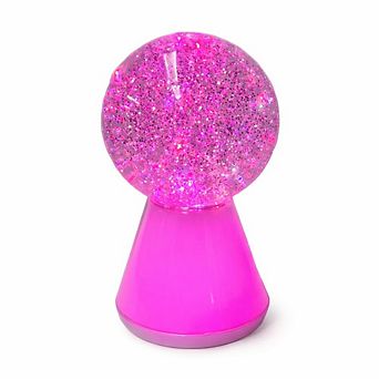 7" x 4" Pink Glitter Globe USB Table Lamp