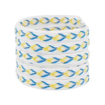 2 Pairs 0.47'' Wide Contrast Color Flat Fat Braided Twist Woven Shoelaces 39.4"
