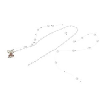 19.7" Butterfly Faux Pearl Braided Hair Chain for Women 1 pc White One Pc NO SIZE