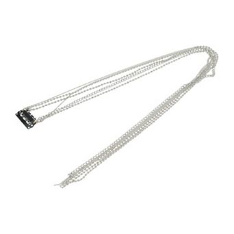 19.7" Round Beads Braided Hair Chain for Women 1 pc Silver One Pc NO SIZE