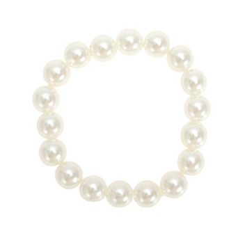 1 pc Elegant Pearls Hair Elastic Band 0.39" Beige