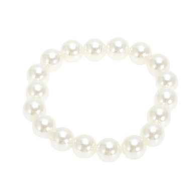 1Pc Elegant Pearls Hair Elastic Band 0.39" Beige