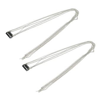 19.7" Round Beads Braided Hair Chain for Women 2 pc