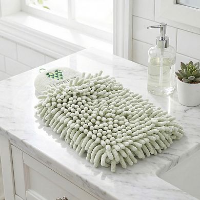 Fluffy Chenille Hanging Hand Towel Ultra-Soft Absorbent Quick Dry Decorative Towel 1 Pack 4" x 10"