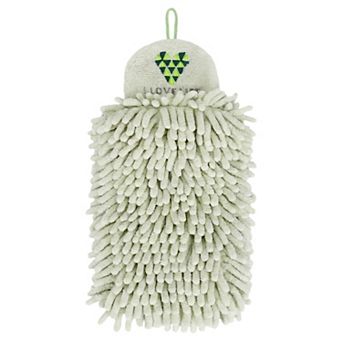 Fluffy Chenille Hanging Hand Towel Ultra-Soft Absorbent Quick Dry Decorative Towel 1 Pack 4" x 10"