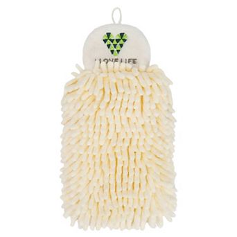 Fluffy Chenille Hanging Hand Towel Ultra-Soft Absorbent Quick Dry Decorative Towel 1 Pack 4" x 10"