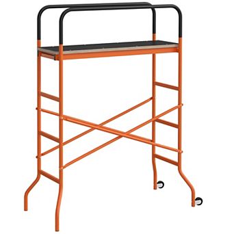 HOMCOM Scaffolding Work Platform, Rolling Scaffolding with Wheels