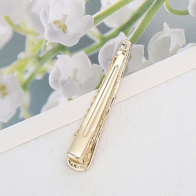 2.36"x0.39"x0.55" 1Pc Shiny Rhinestone Hair Clip Silver