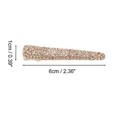 2.36"x0.39"x0.55" 1Pc Shiny Rhinestone Hair Clip Silver