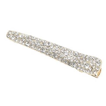 2.36"x0.39"x0.55" 1 pc Shiny Rhinestone Hair Clip Silver