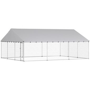 PawHut 20ft x 15ft x 8ft Outdoor Dog Kennel with Roof, 2 Secure Latches