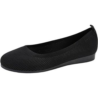 Women's Knit Ballet Flats Slip On Comfortable Casual Walking Shoes for Daily Wear