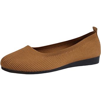 Women's Knit Ballet Flats Slip On Comfortable Casual Walking Shoes for Daily Wear