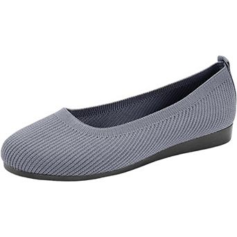 Women's Knit Ballet Flats Slip On Comfortable Casual Walking Shoes for Daily Wear
