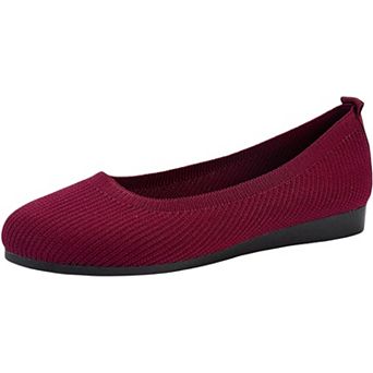 Women's Knit Ballet Flats Slip On Comfortable Casual Walking Shoes for Daily Wear