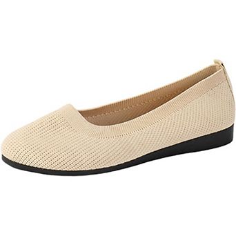 Women's Knit Ballet Flats Slip On Comfortable Casual Walking Shoes for Daily Wear