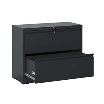 VIYET 2-Drawer Lateral File Cabinet with Lock - Wide Metal Storage for Legal/Letter/A4/F4 Files